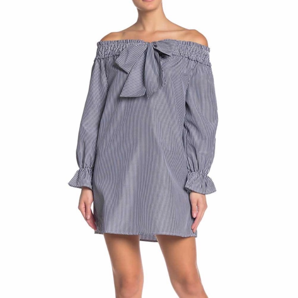 J.O.A Off The Shoulder Shift Dress